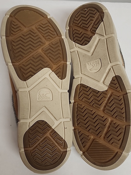 Sorel Men's Tan Suede Slip-On Loafers with Gray Collar Size10 Comfortable & cozy - Picture 5 of 8